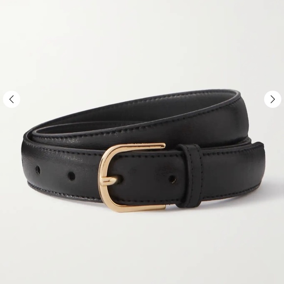 Toteme Accessories - TOTEME Black Leather Belt Size 80